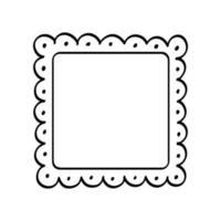 Square scallop frame doodle line art illustration clipart vector