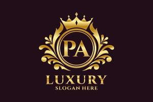 Initial PA Letter Royal Luxury Logo template in vector art for luxurious branding projects and other vector illustration.