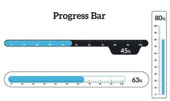 Download progress icons, speed indicator showing the status of file download from the Internet. Application interface button template for games, sites. Vector illustration progress bar user interface