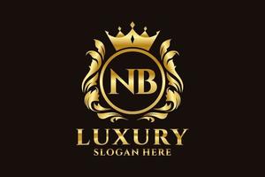 Initial NB Letter Royal Luxury Logo template in vector art for luxurious branding projects and other vector illustration.