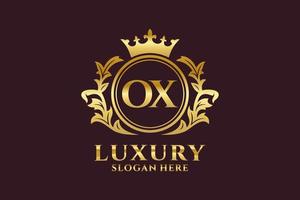 Initial OX Letter Royal Luxury Logo template in vector art for luxurious branding projects and other vector illustration.