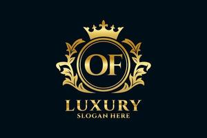 Initial OF Letter Royal Luxury Logo template in vector art for luxurious branding projects and other vector illustration.