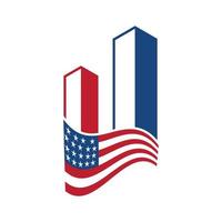 Twin Tower Patriot day Vector icon design