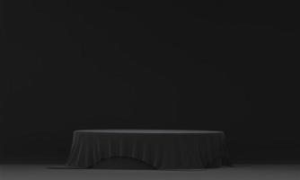 Abstract black stage podium decoration suitable for products.3D rendering photo