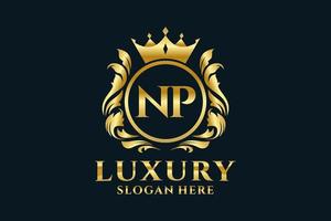 Initial NP Letter Royal Luxury Logo template in vector art for luxurious branding projects and other vector illustration.