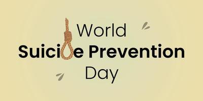 World Suicide Prevention Day concept with hanging rope. Design for banner, greeting card, poster, and background. vector