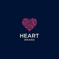 Love logo design technology. heart logo with technology vector