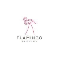 Flamingo simple logo design. Line art vector illustration