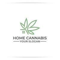 marijuana roof or cannabis power logo design vector, home cannabis, lab, science vector