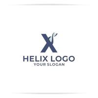 logo design letter X dna or helix vector