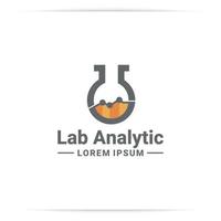 vector de diseño de logotipo analítico de laboratorio, ciencia, investigación.