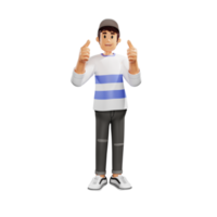 les jeunes ont une idée illustration de personnage 3d png