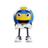 volleyball mascot crossed arms 3d character illustration png