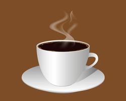 cup of coffee with froth on brown background vector