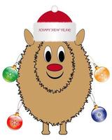 Christmas sheep with toys on a white background vector