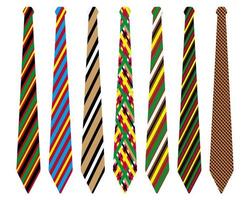 striped neckties to suit on a white background vector