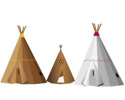 residential Indian wigwams on a white background vector