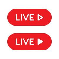 Live streaming video button icon vector in flat style. Social media elements