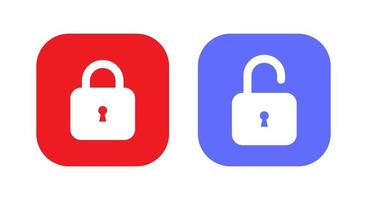 vector de icono de candado de bloqueo y desbloqueo aislado en fondo cuadrado