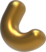 3d gebogen goud capsule png