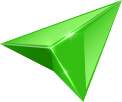 3D  render  green arrow pointer png