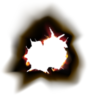 Burned hole on transparent background png