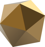 3d d'oro icosaedro png