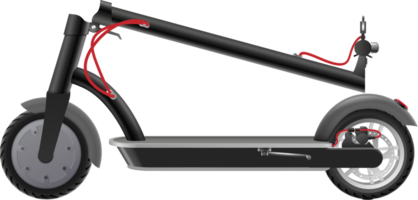 Folded  black electric scooter png