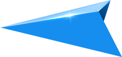 3D  render  blue arrow pointer png