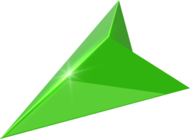 Rendu 3d pointeur flèche verte png