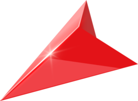 3D  render  red arrow pointer png