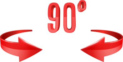 ninety degrees rotation 3D icon png