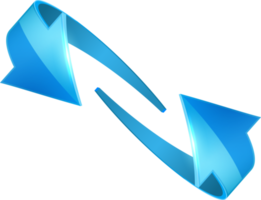 Blue 3D glossy curve arrows png