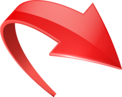 3D curve  red arrow png