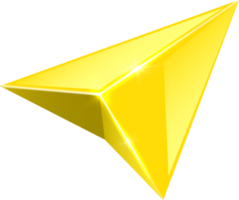 3D  render  yellow arrow pointer png