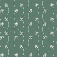 Vector floral pattern in pink. Doodle pattern with plants. Botanic and abstract seamless pattern with flowers and leaves, hand drawn background.