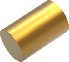 Golden cylinder 3d figure png