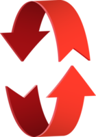 3D rotation sign red icon png