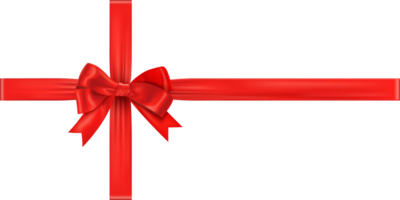 Shiny red satin ribbon  and bow png