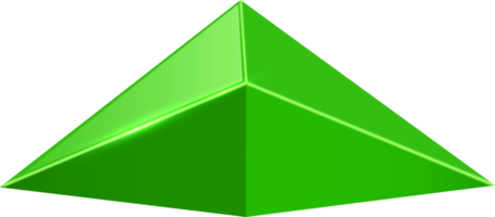 Puntero de flecha verde de renderizado 3d png
