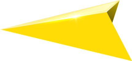 3D  render  yellow arrow pointer png