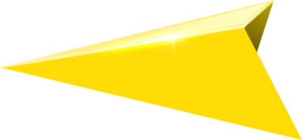 3d rendere giallo freccia pointer png