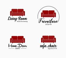 Sofa Furniture Store Interior Home Decoration Luxury Elegant Logo Design Vector