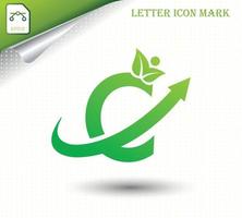 Natural letter C with eco logo design template vector