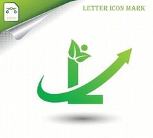 Natural letter L with eco logo design template vector