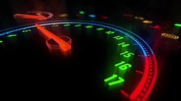 velocímetro do carro atingindo a velocidade mais alta, condução extremamente rápida, closeup do velocímetro do carro de corrida de aceleração. video