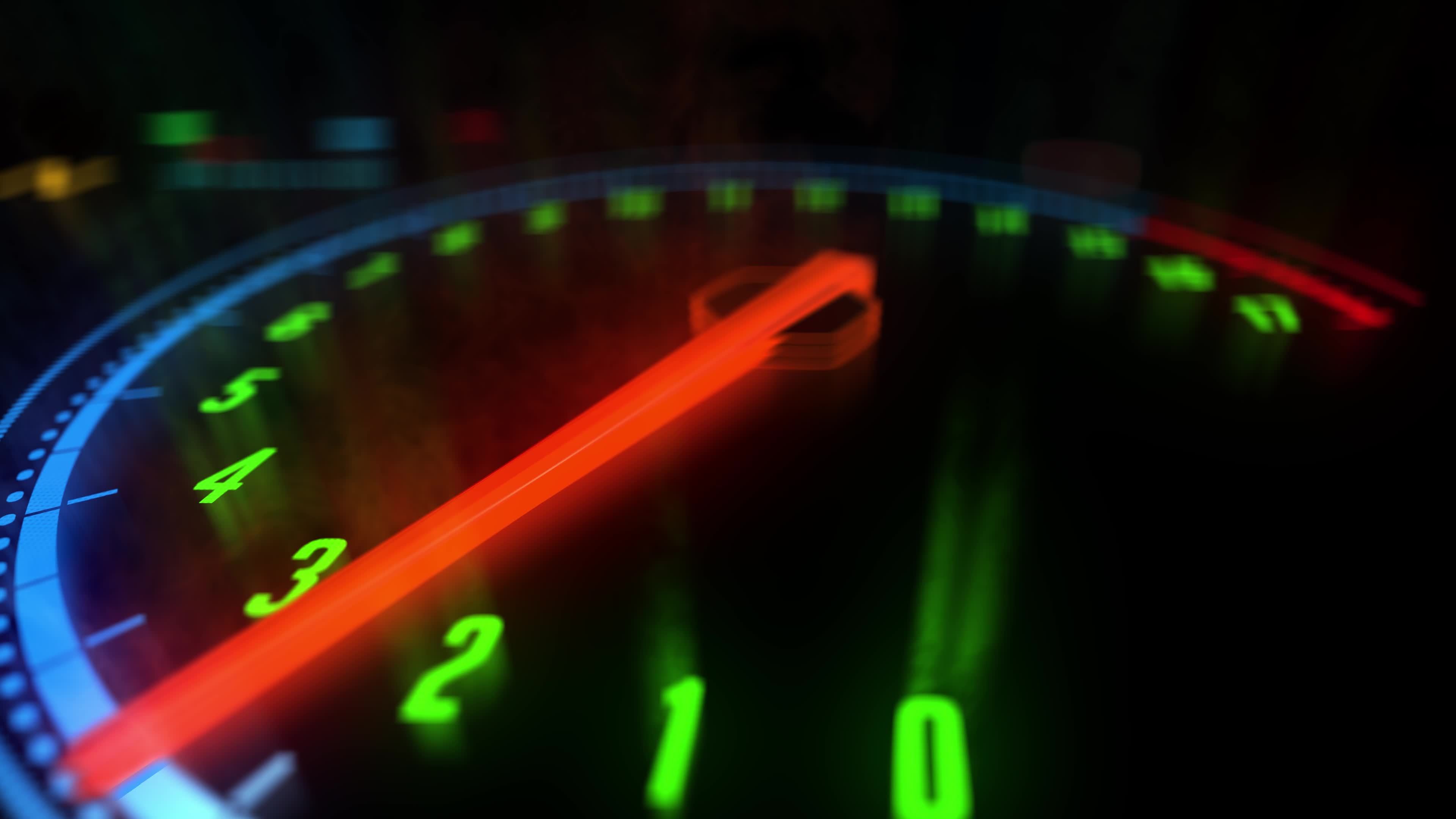 Car speedometer reaching highest speed, extremely fast driving, acceleration Racing car