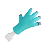 3d illustration cute zombie hands png