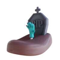 3d illustration grav med zombie händer png