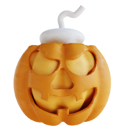 3d illustration pumpkin and candles png